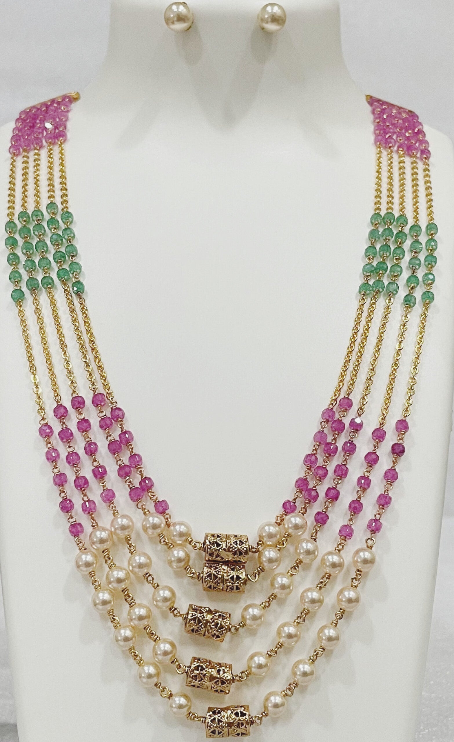 Five Layered Ranihaar with Antique Beads m367 367