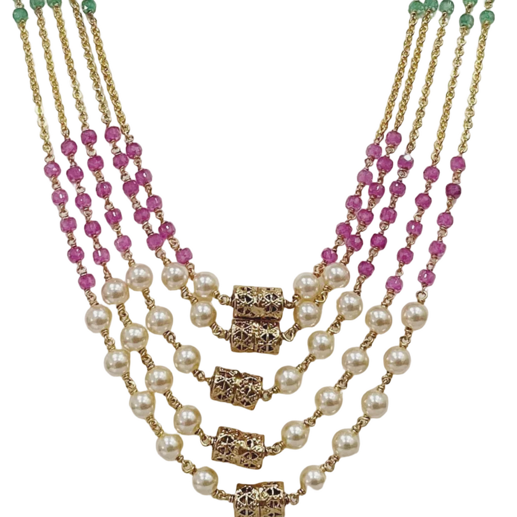 Five Layered Ranihaar with Antique Beads m367 367