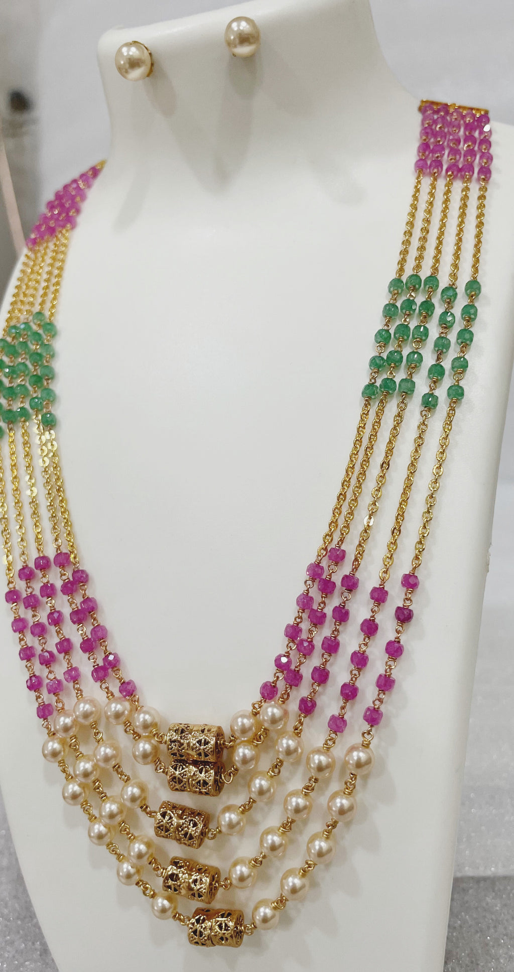 Five Layered Ranihaar with Antique Beads m367 367