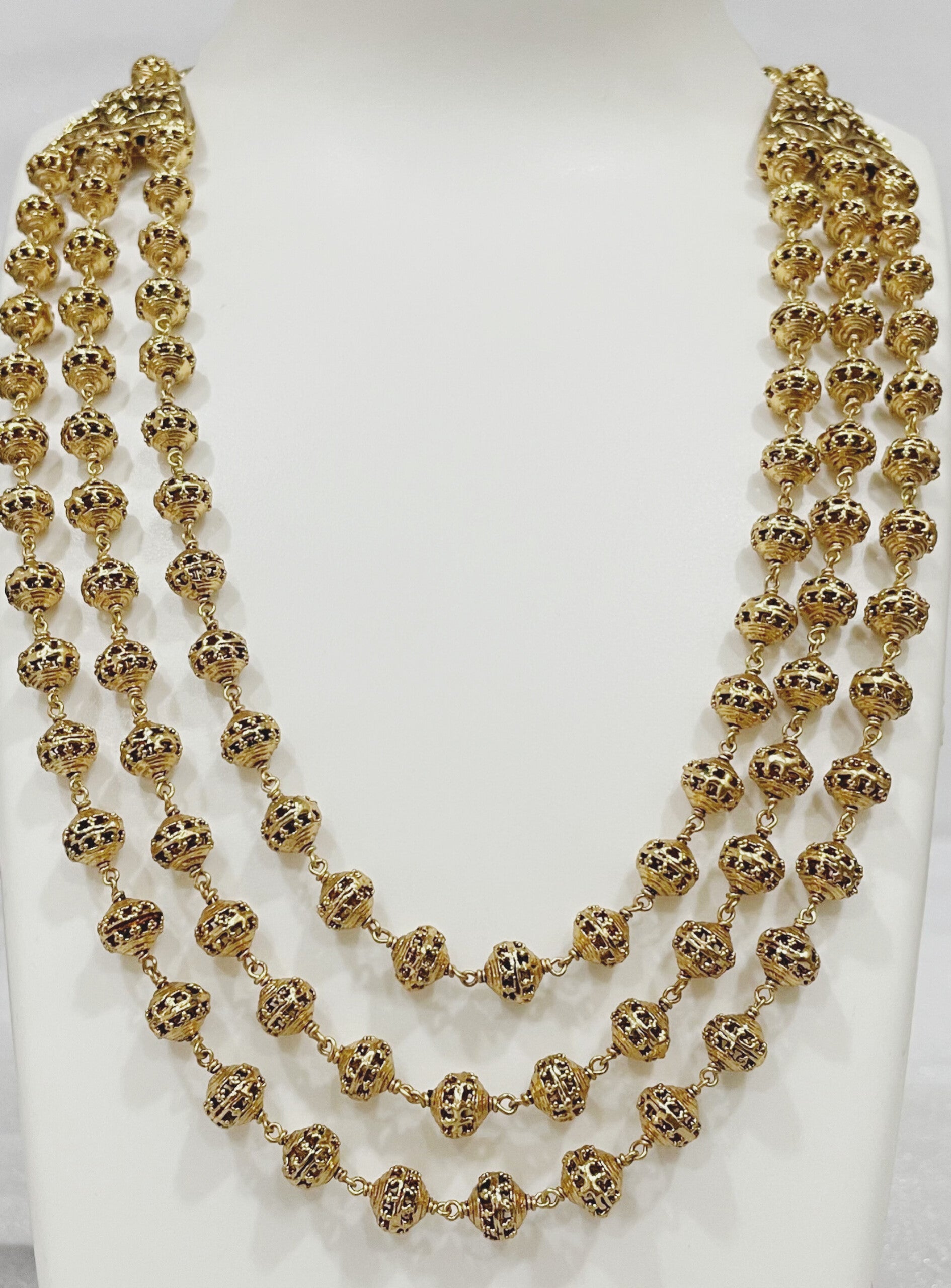 Three Layered Antique Beads Ranihaar mAa412