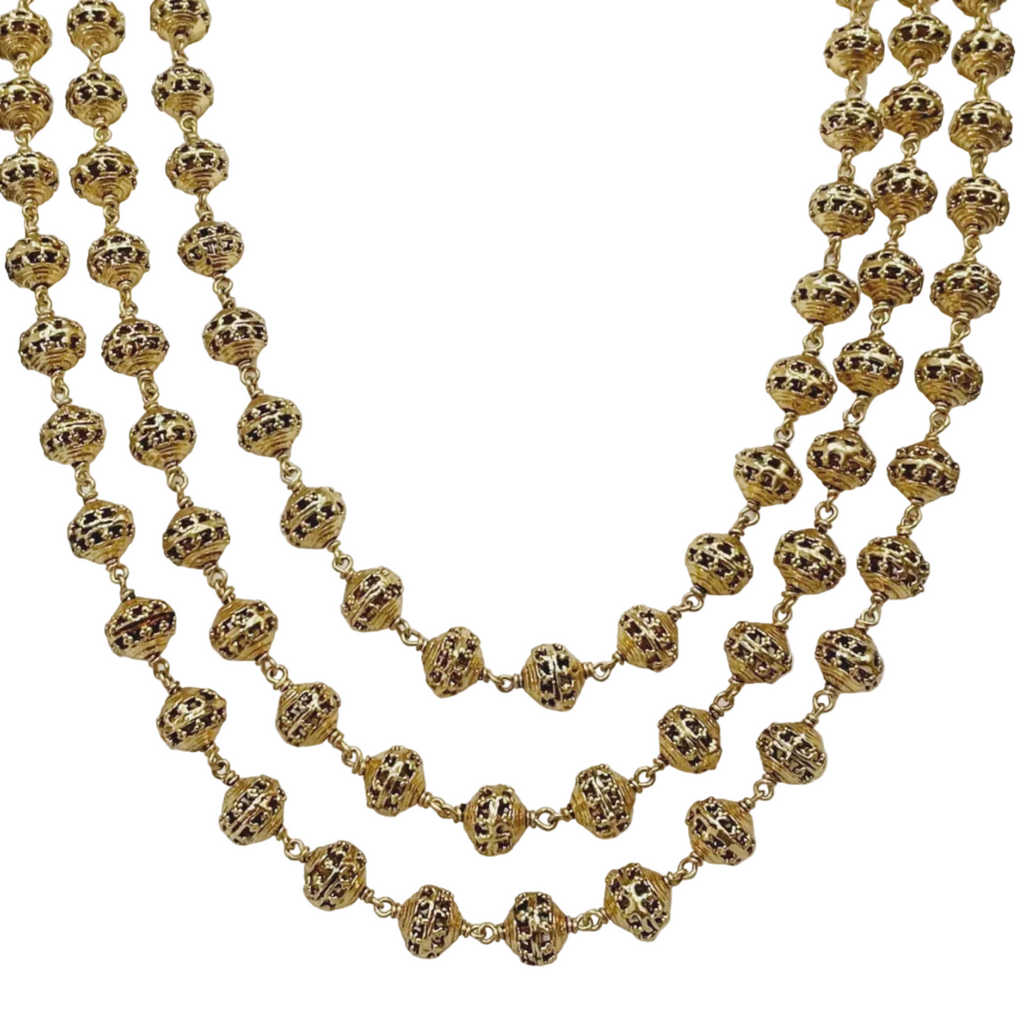 Three Layered Antique Beads Ranihaar mAa412