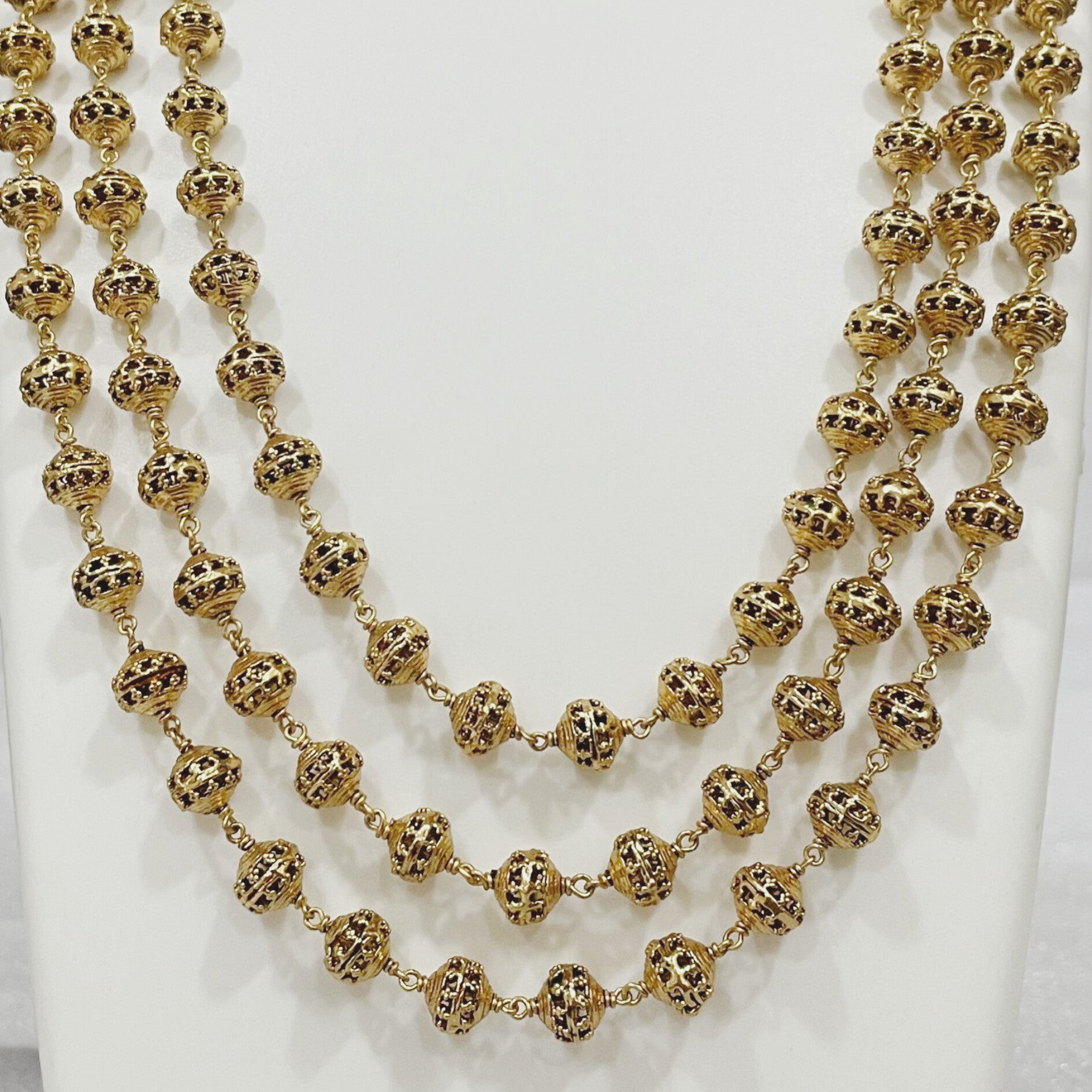 Three Layered Antique Beads Ranihaar mAa412