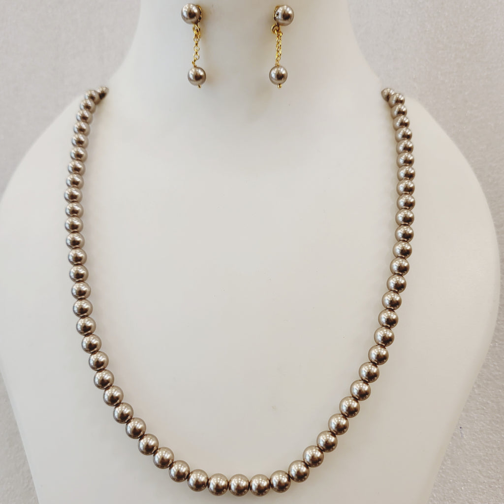 Golden Brown Moti Necklace Set m667