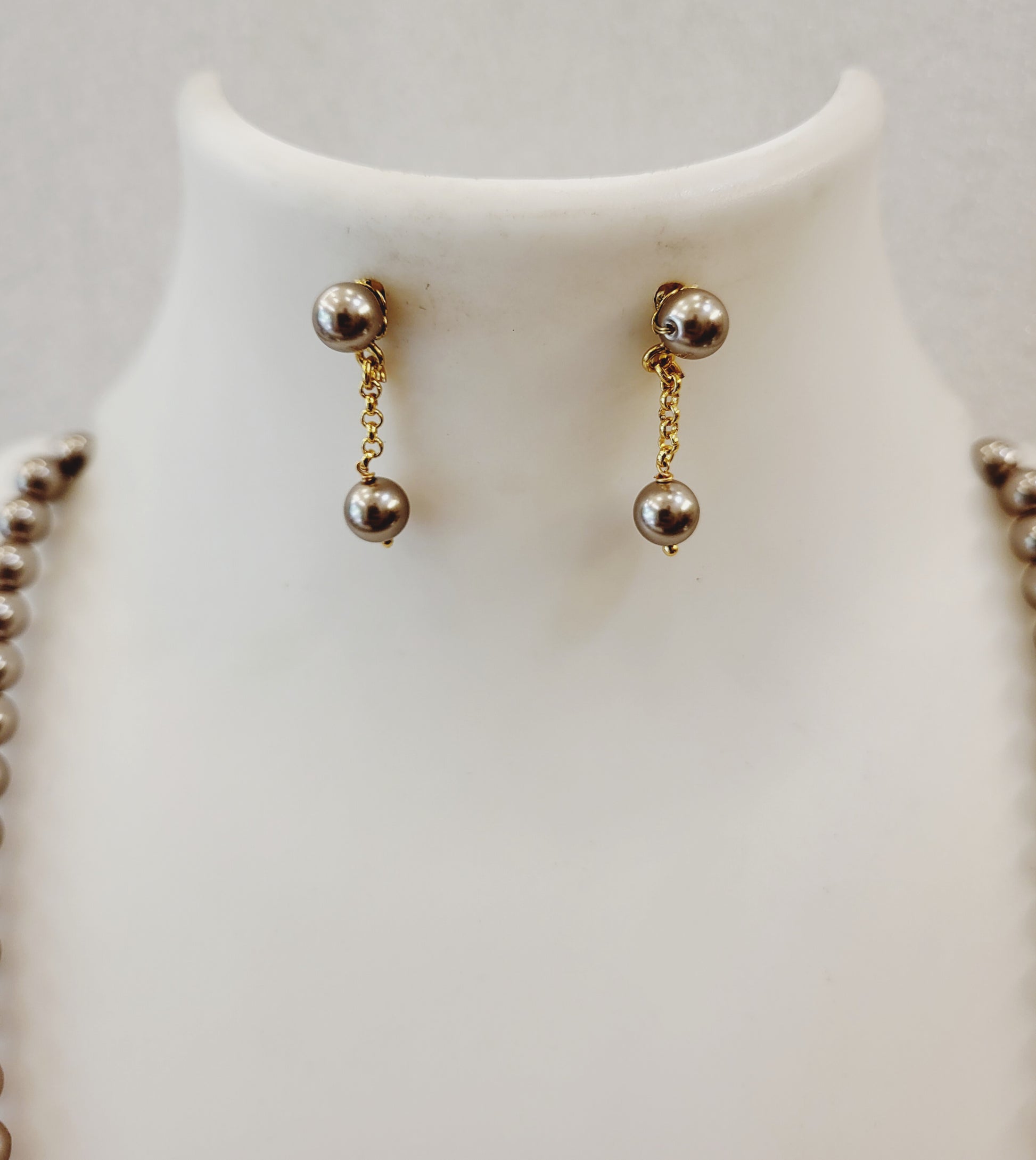 Golden Brown Moti Necklace Set m667