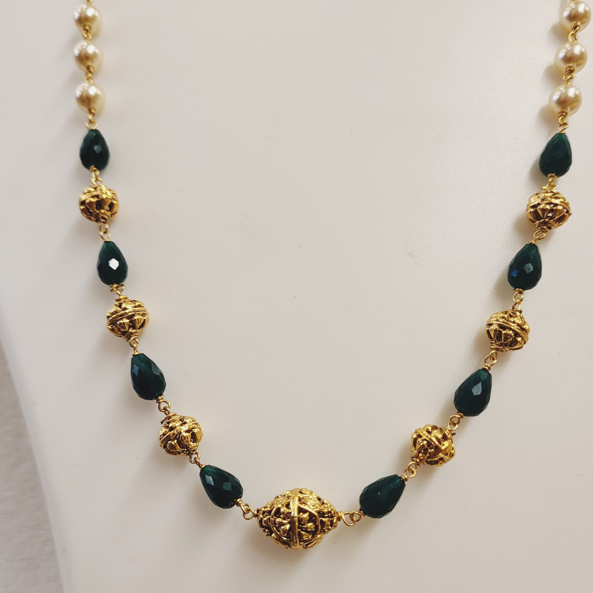 Green Drops Chain Necklace set m669