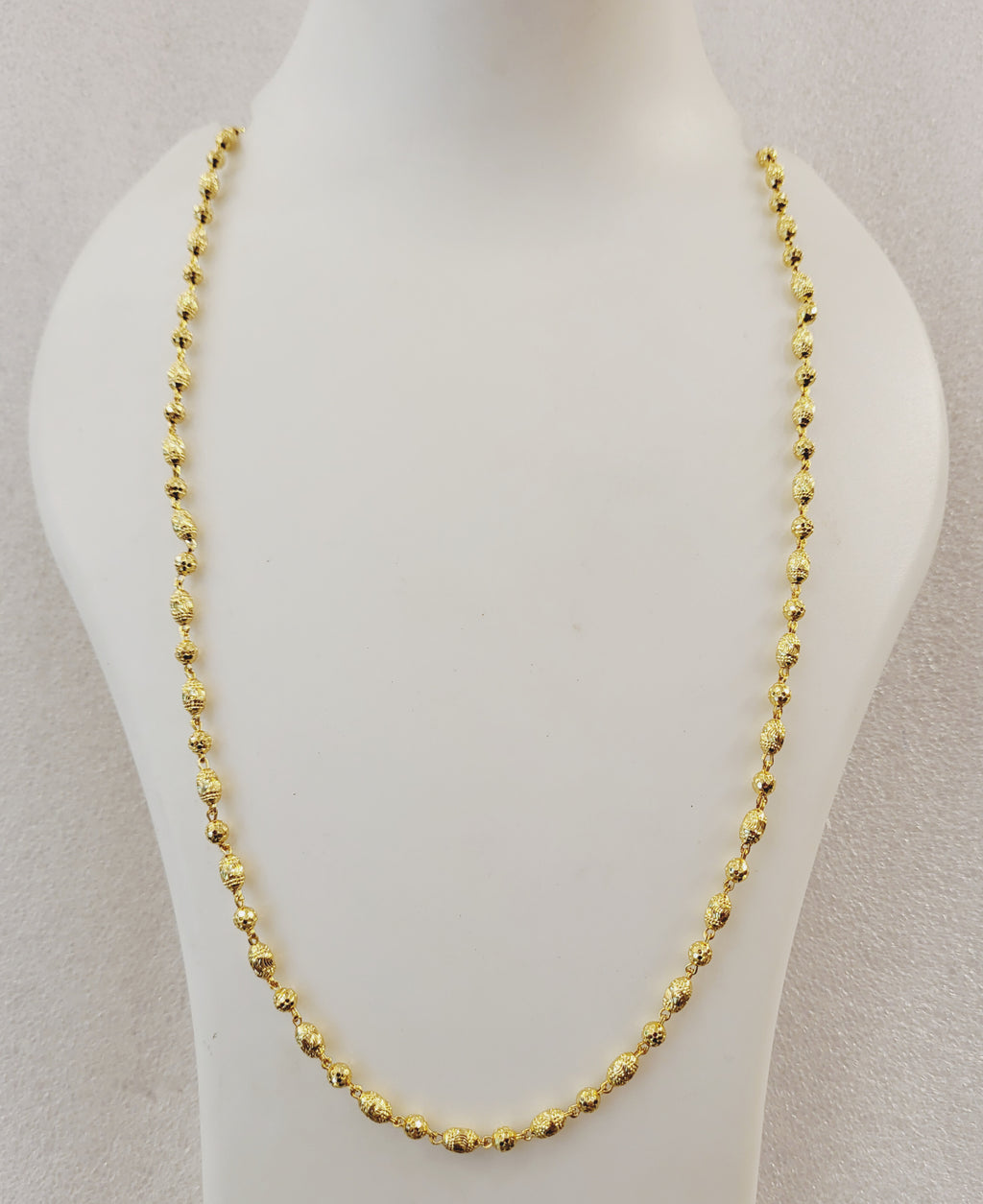 Golden Dholak beads single strand necklace m690 690