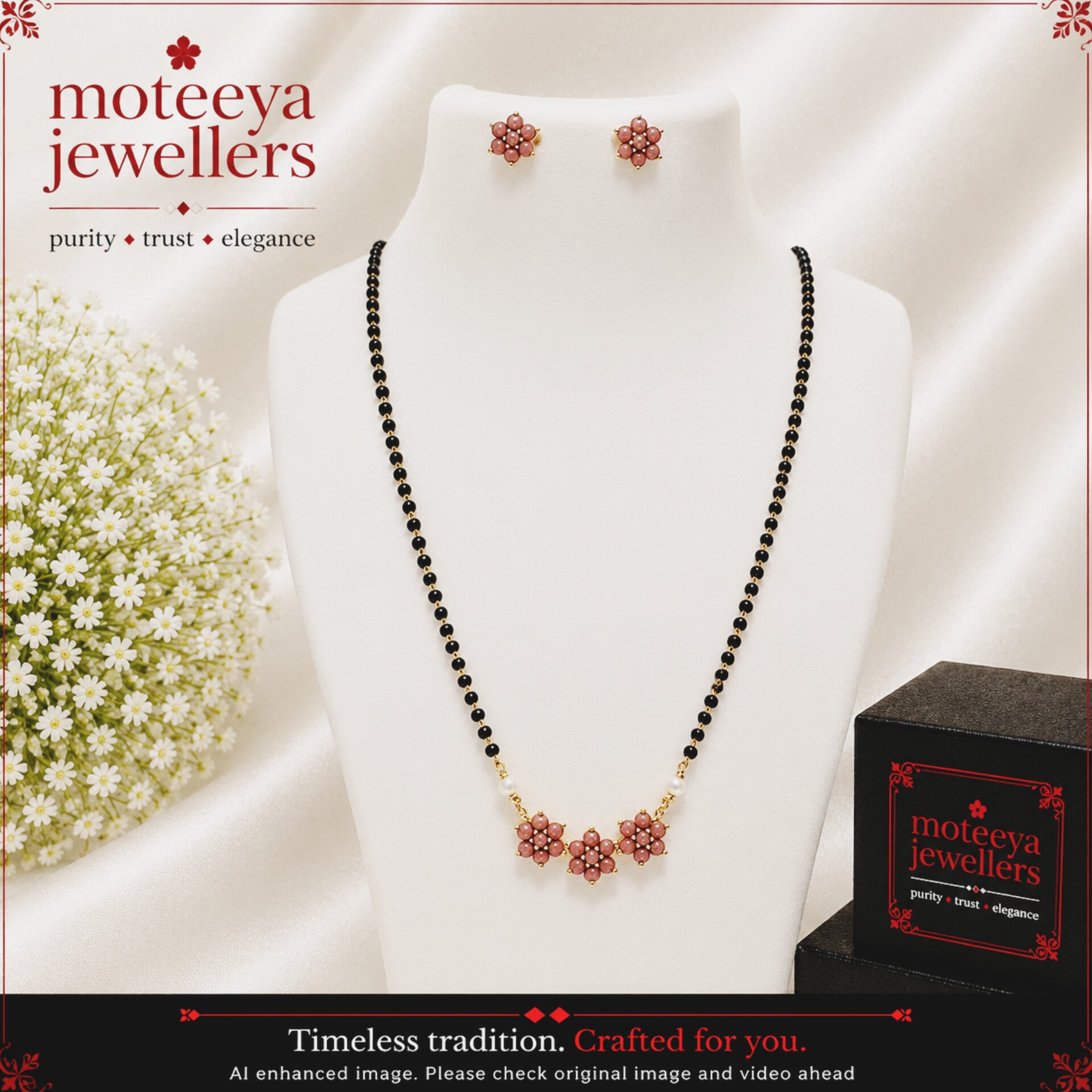 Three Kudi Coral Mangalsutra m698 698