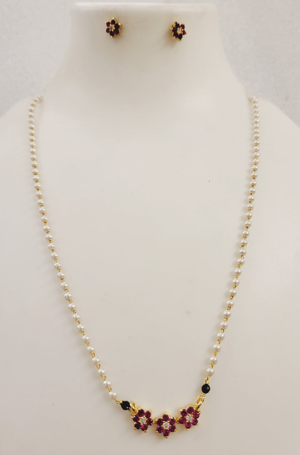 Bright Ruby Colour kudi Moti Mangalsutra m721 721