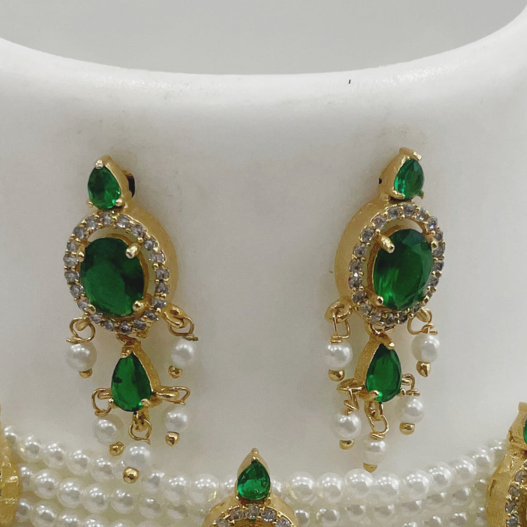 Green AD and Pearl Choker CH1106