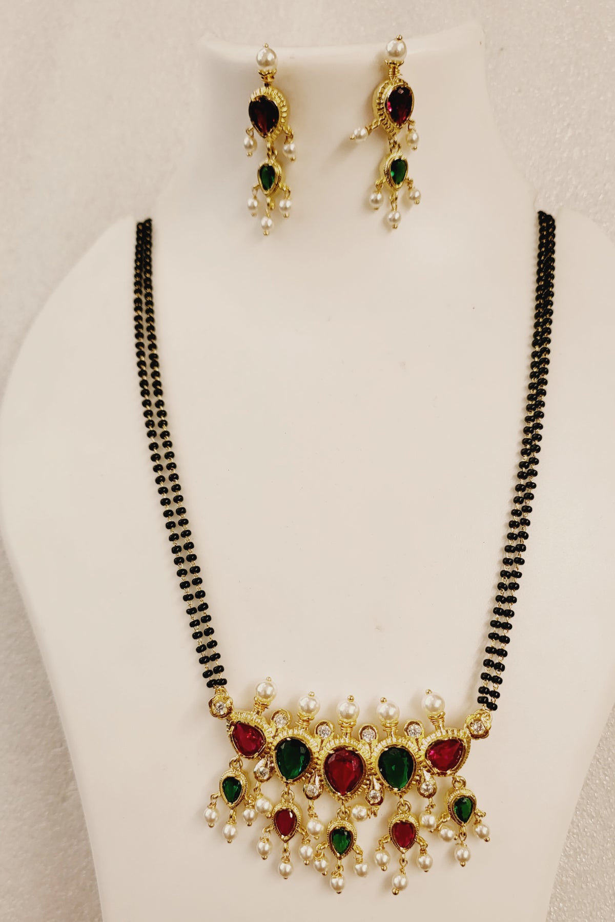 Red Green Tanmani Long Mangalsutra (34") m767 767