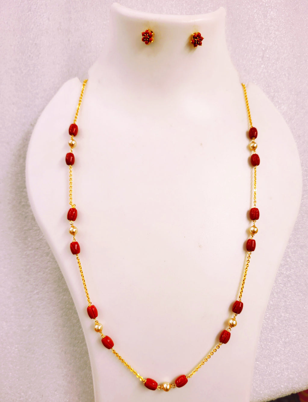 1 Layer Moti Coral Chain set with kudi m791 791