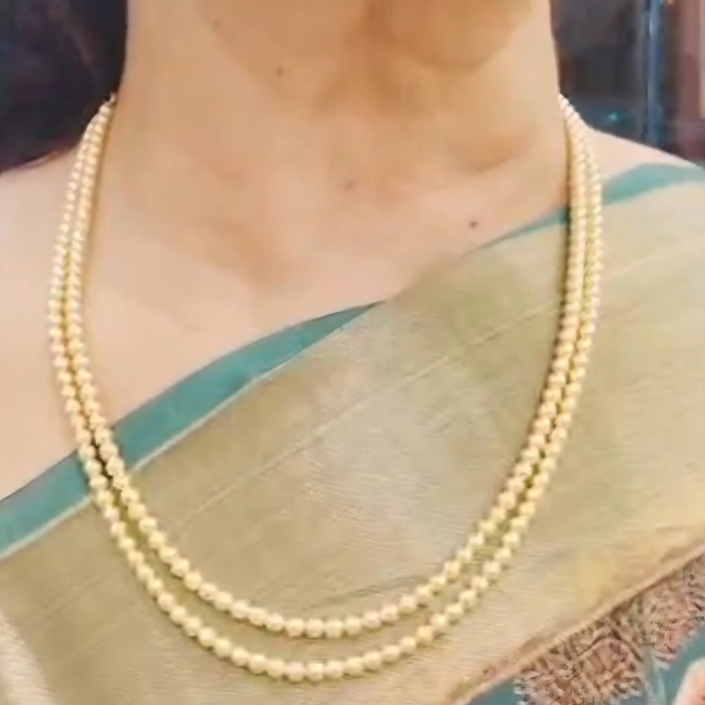 Exquisite Two Layered Pearls Necklace Set m636