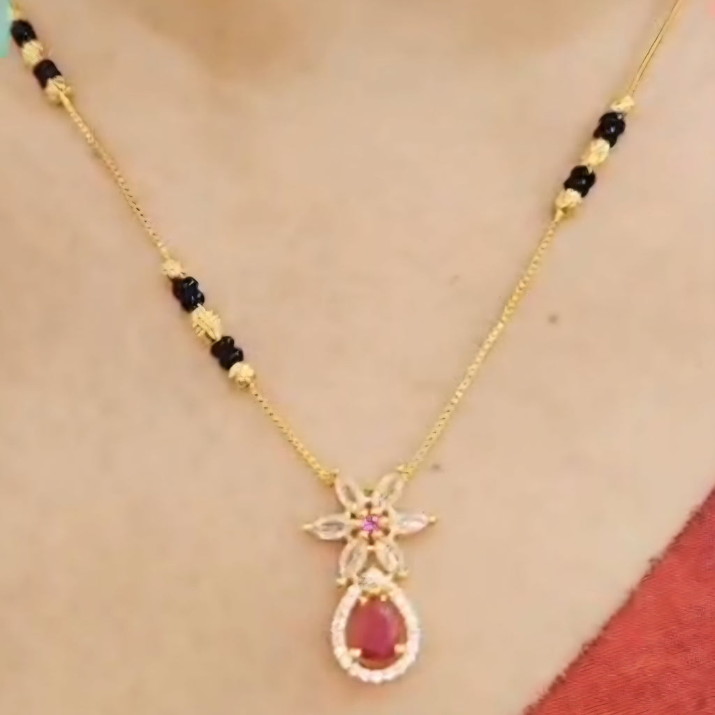 Pink Drop Delicate Mangalsutra with Tops m637