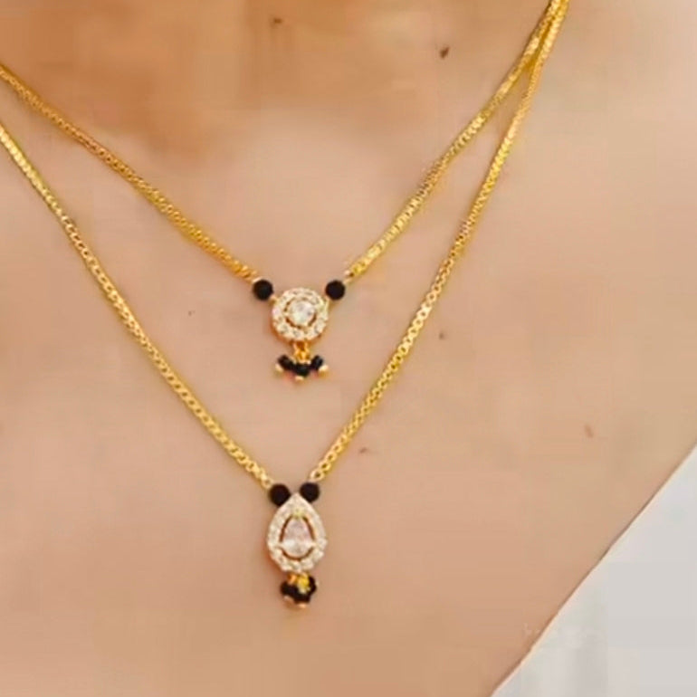 Delicate Two Layered AD Chain Mangalsutra m624 624