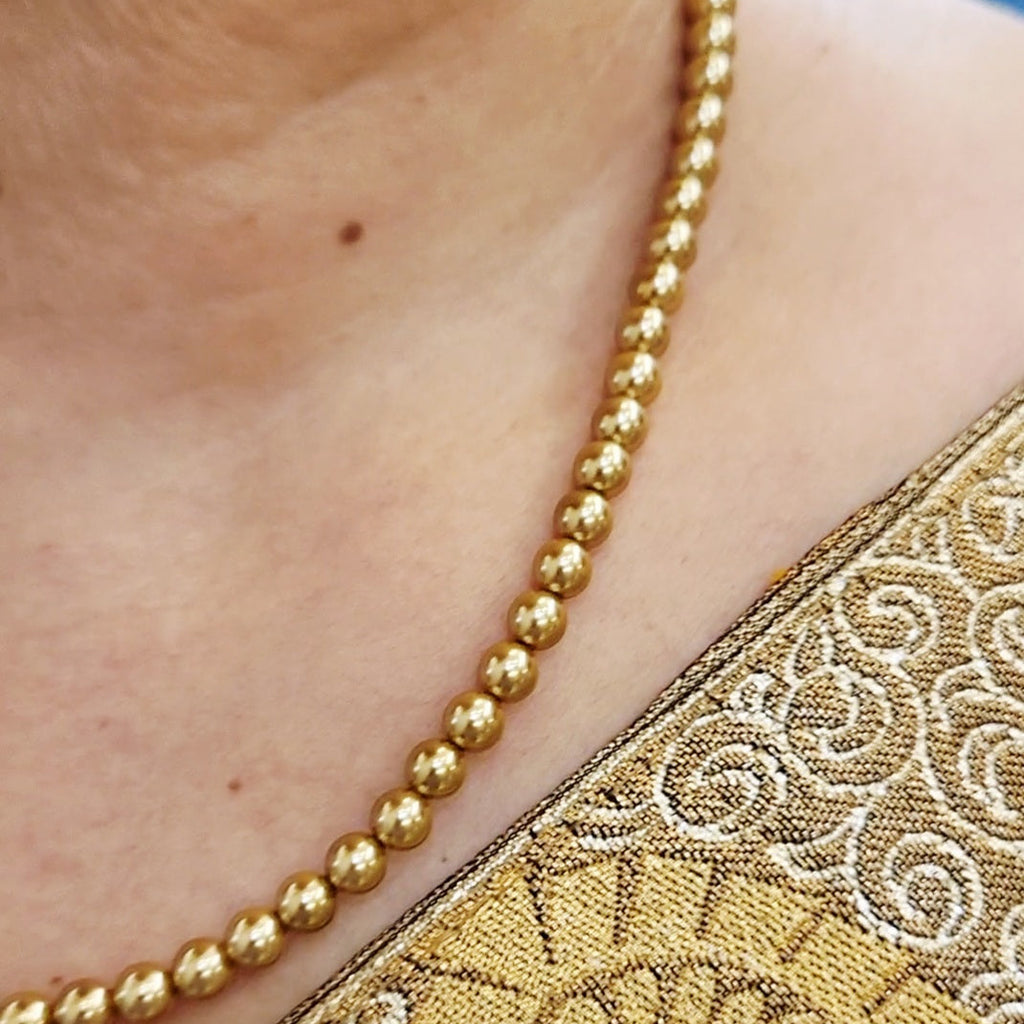 Golden Pearl Strand Necklace Set m642 642