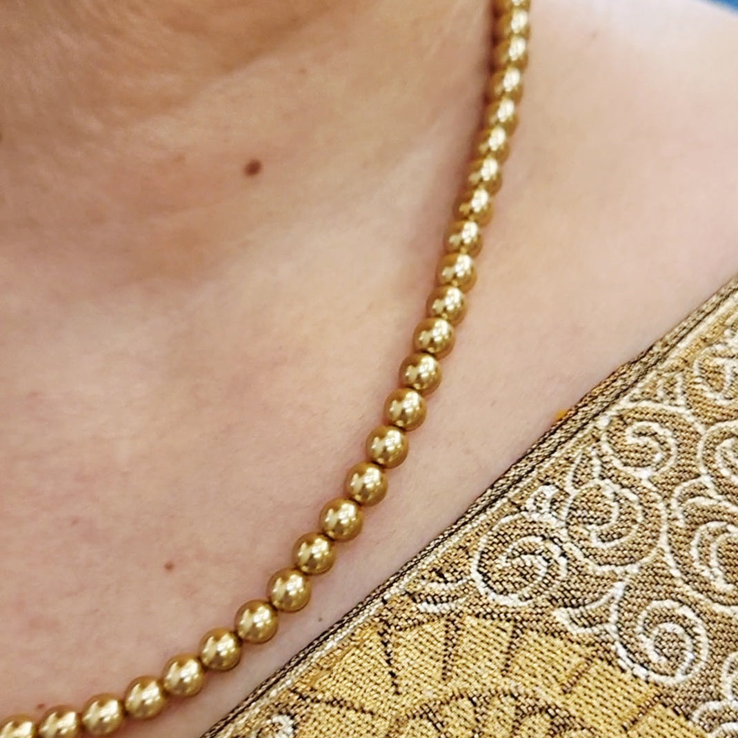 Golden Pearl Strand Necklace Set m642 642