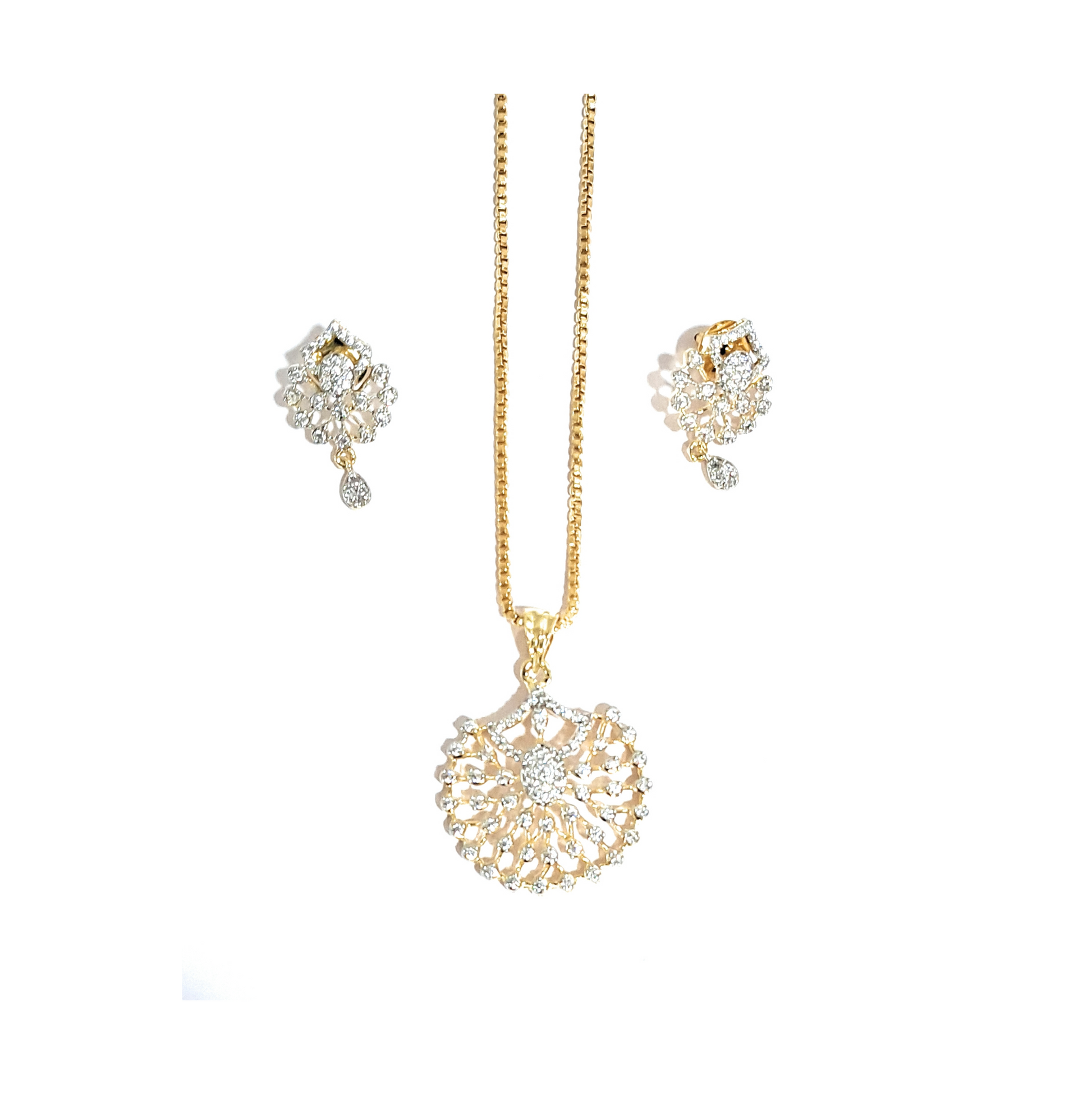 White American Diamonds Locket Set with Chain