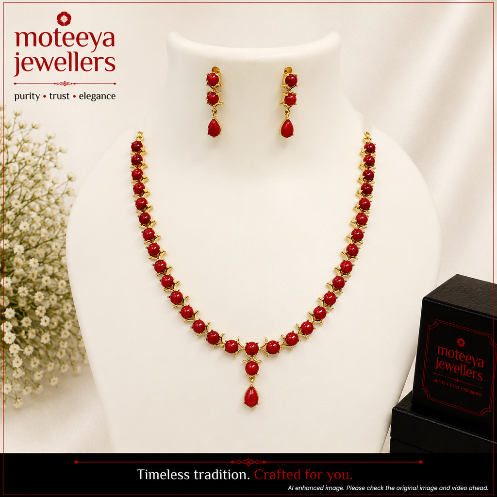 Coral Necklace V Filigree Design m553 mSu553 553