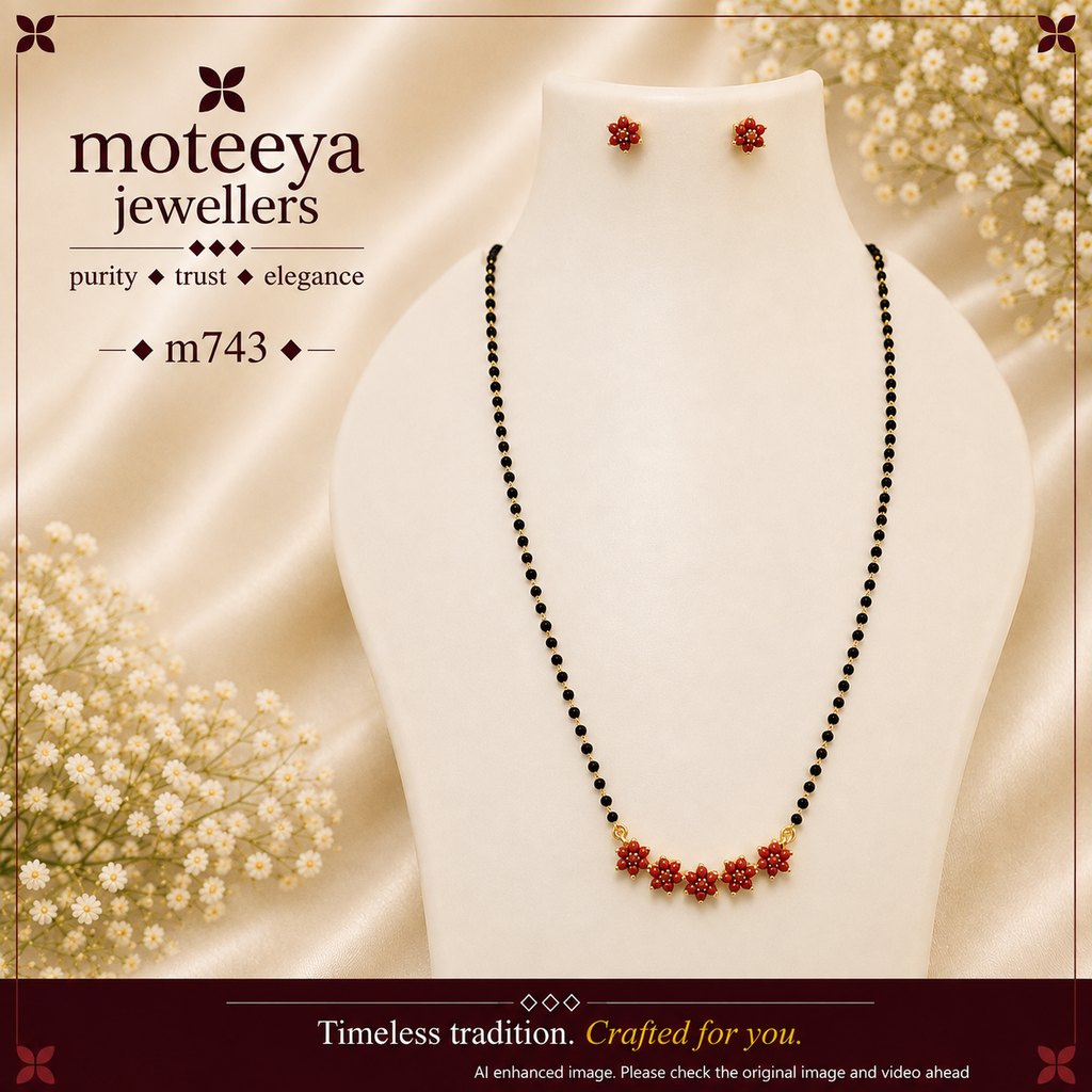 5 Coral kudi Long (24 inches) Mangalsutra m743 743