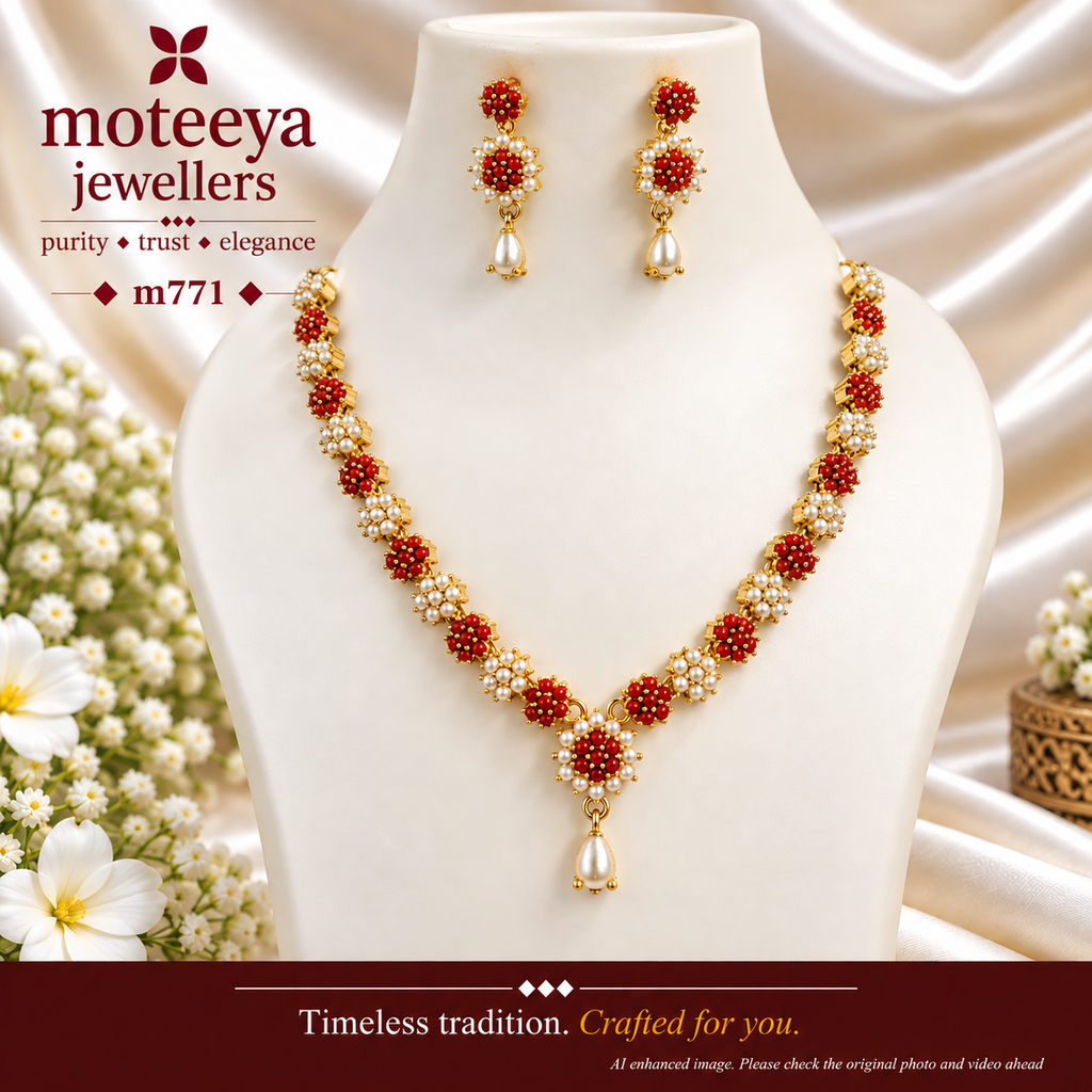 Coral Pearls kudi Necklace Set m771 771