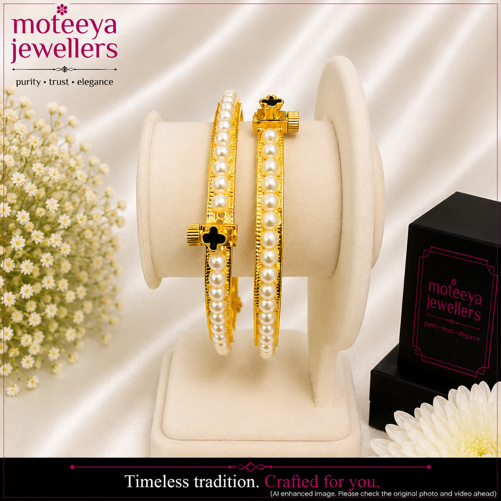 Green Puneri Pearls Bangles m691 691