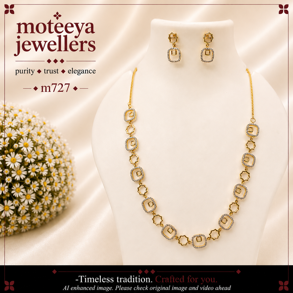 Square in Square Necklace Set m727 727