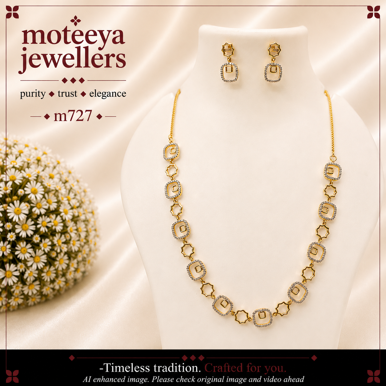 Square in Square Necklace Set m727 727