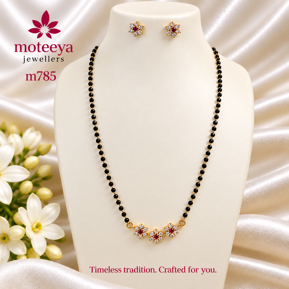 3 White Red Kudi Mangalsutra Set m785 785