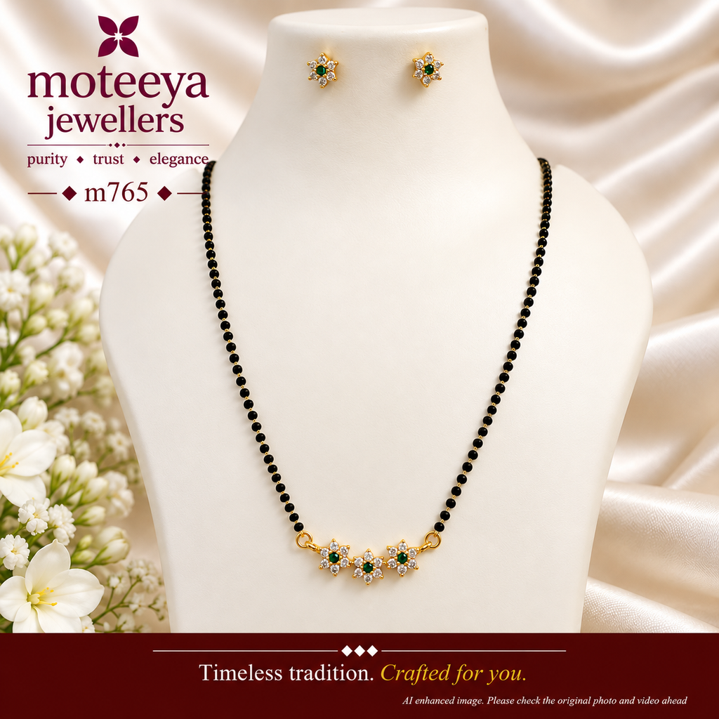 3 Green AD Mangalsutra Set m756 756