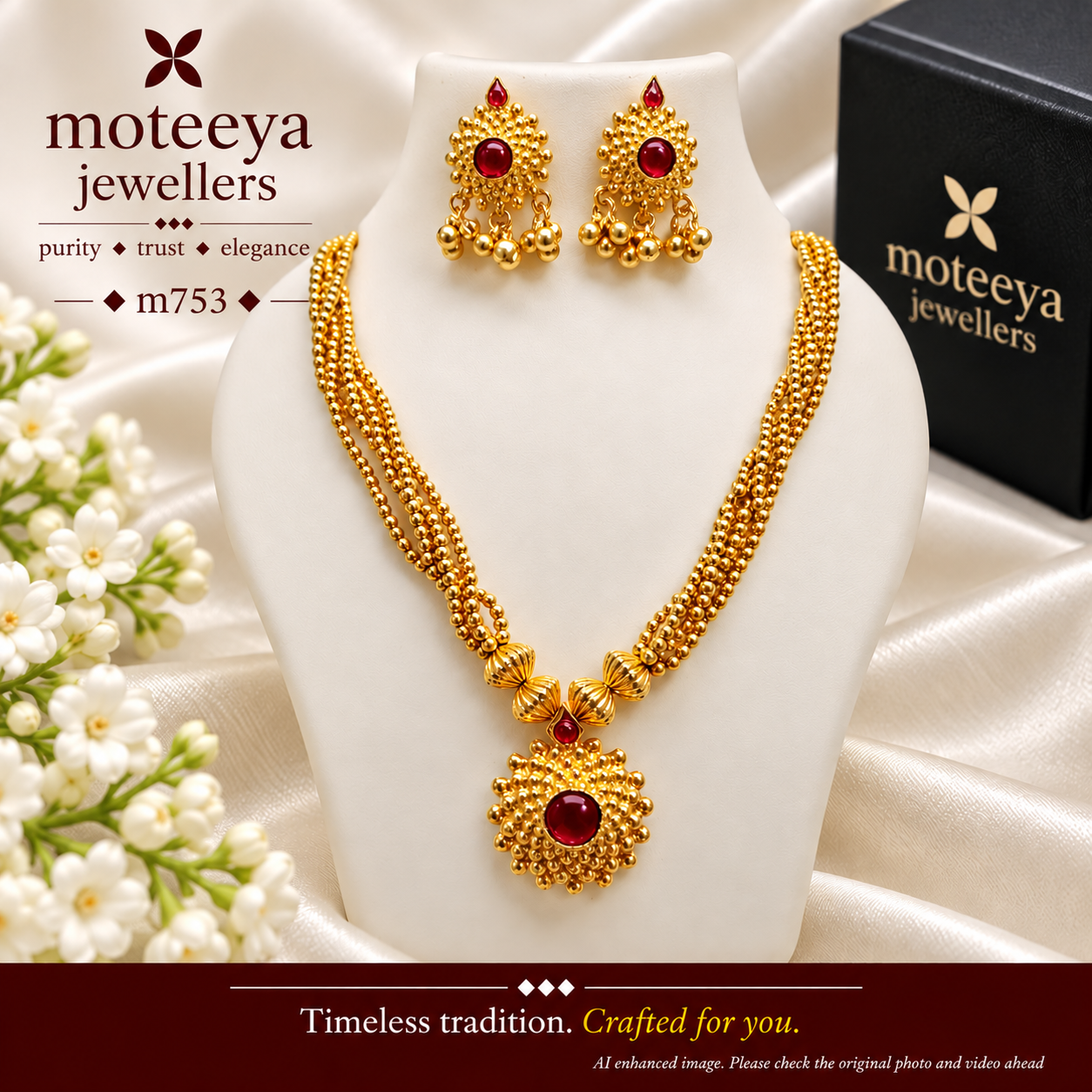 Golden Beads Saaj Pendant Set m753 753