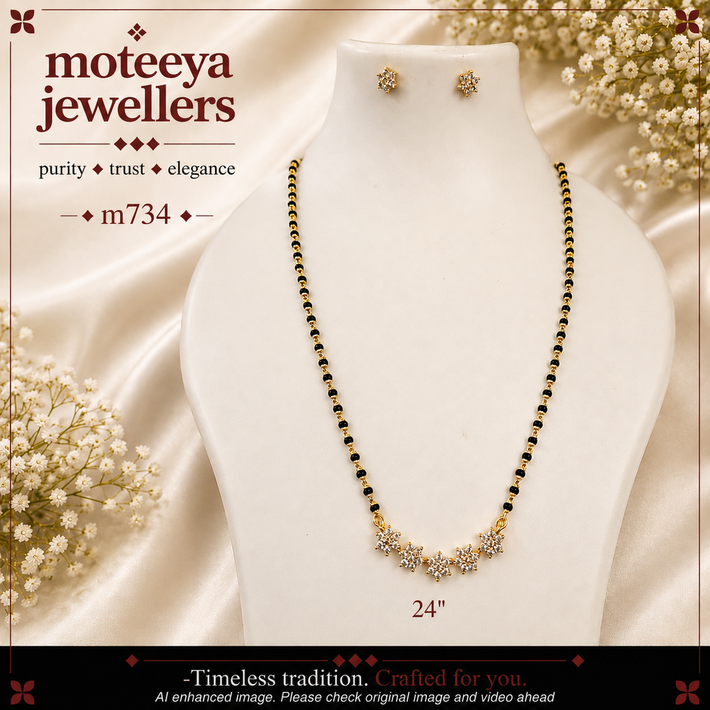 5 AD kudi Long (24 Inch ) Mangalsutra m734 734
