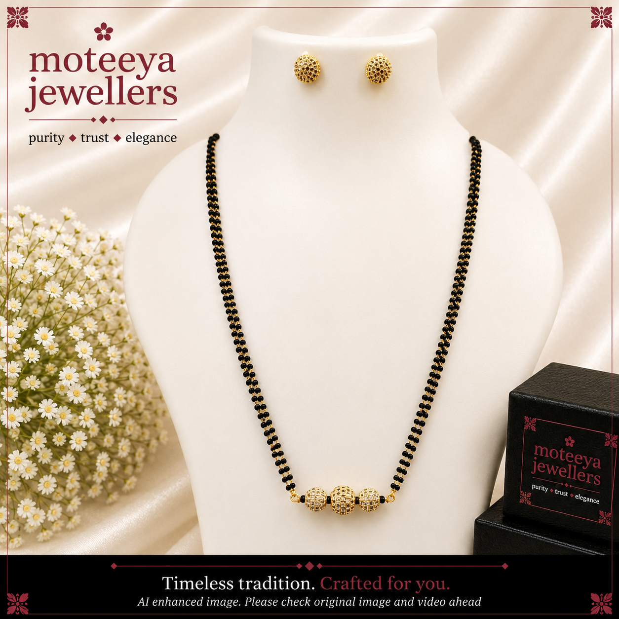 Three AD Ball Long Mangalsutra 30 Inches m706 706