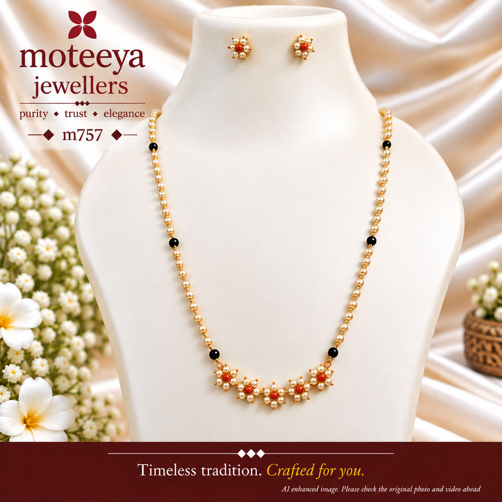 5 kudi Moti Coral Moti Mangalsutra m757 757