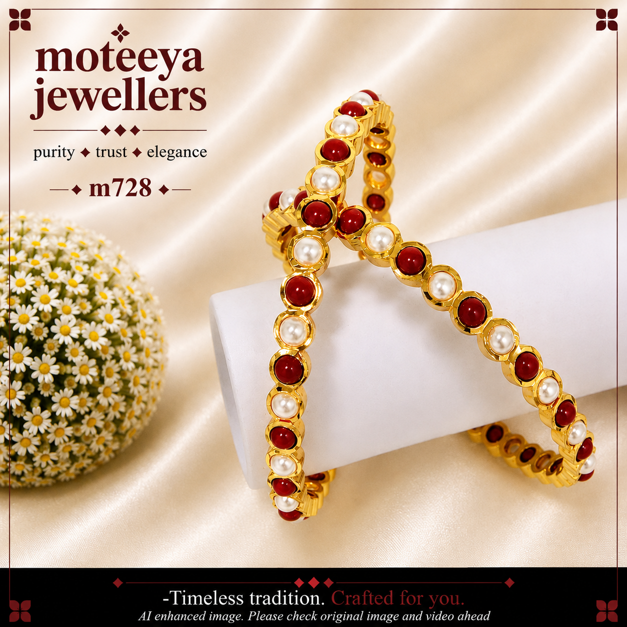 Moti Coral Setting Bangles m728 728