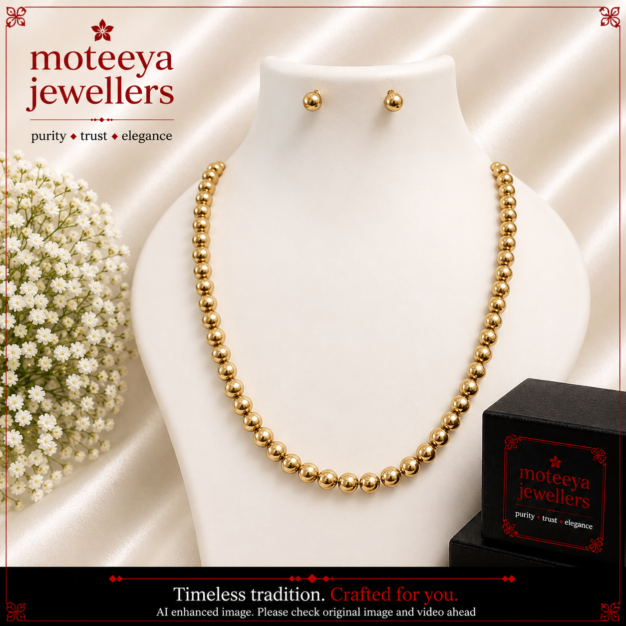 Large Golden Pearls Set m694 694