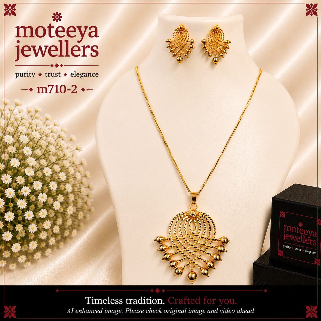 Rangoli Set in Golden Pearls with Golden Pearls String or Chain m710 710