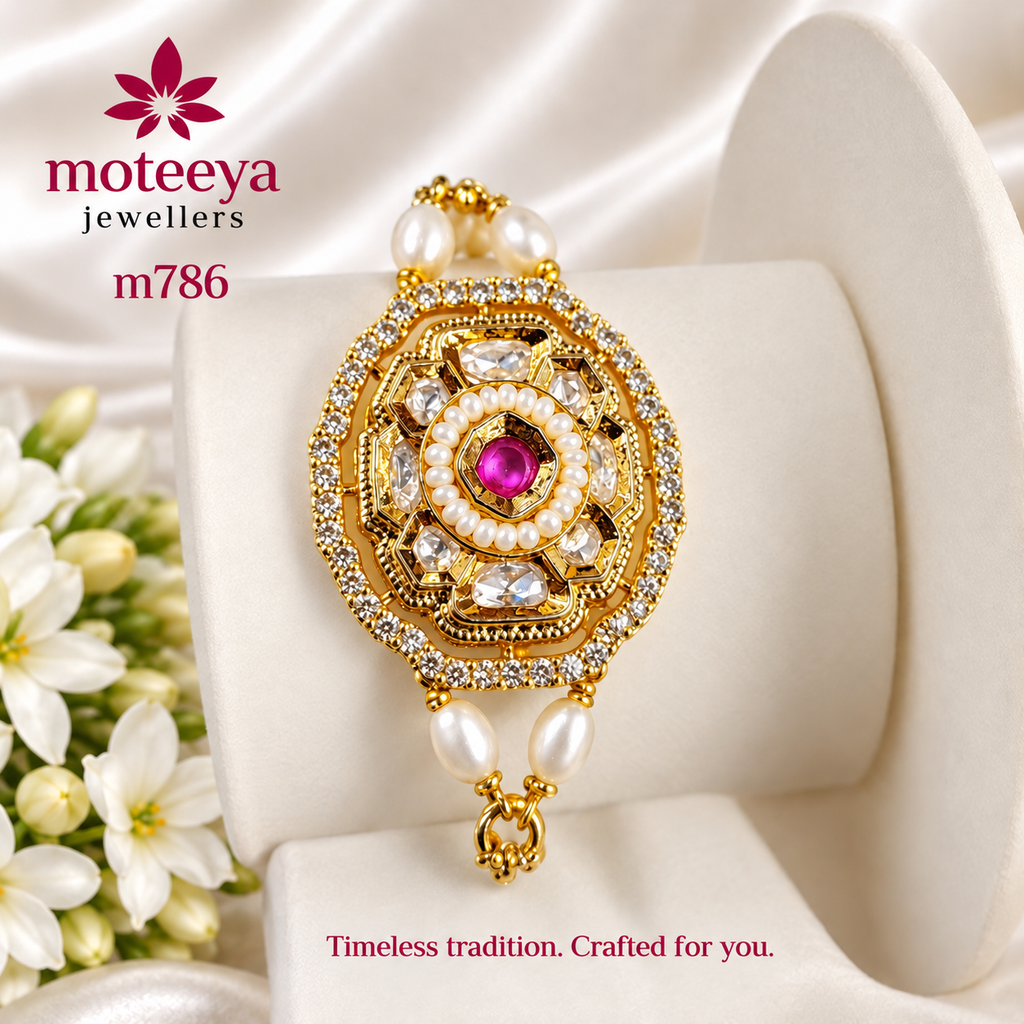 Red Stone Kundan Bracelet m786 786
