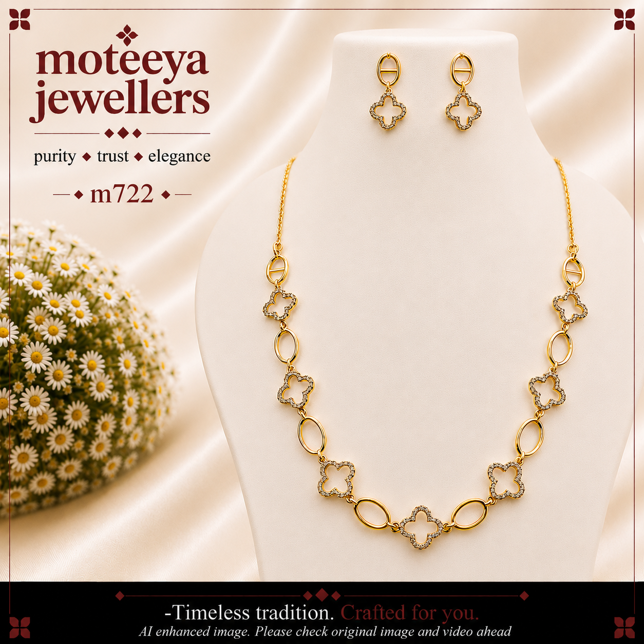 Clover Oval Necklace Set m722 722