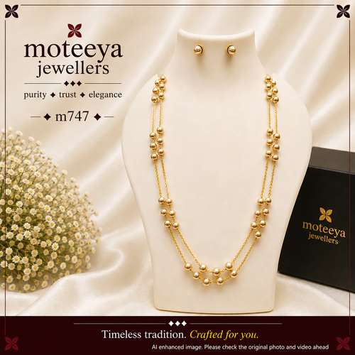 2 Layer Moti Chain Necklace Set m747 747