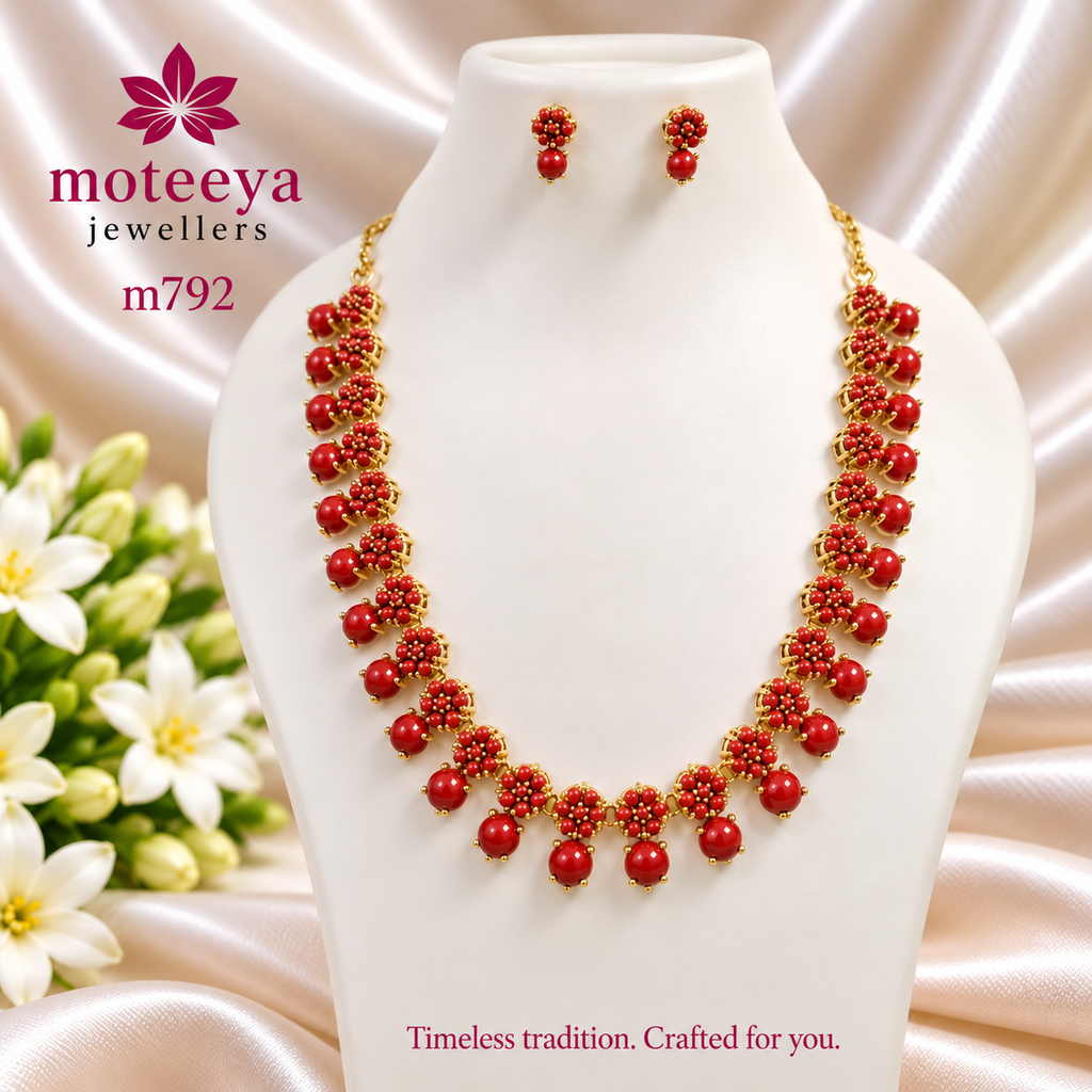 Delicate Coral Kudi Necklace Set m792 792