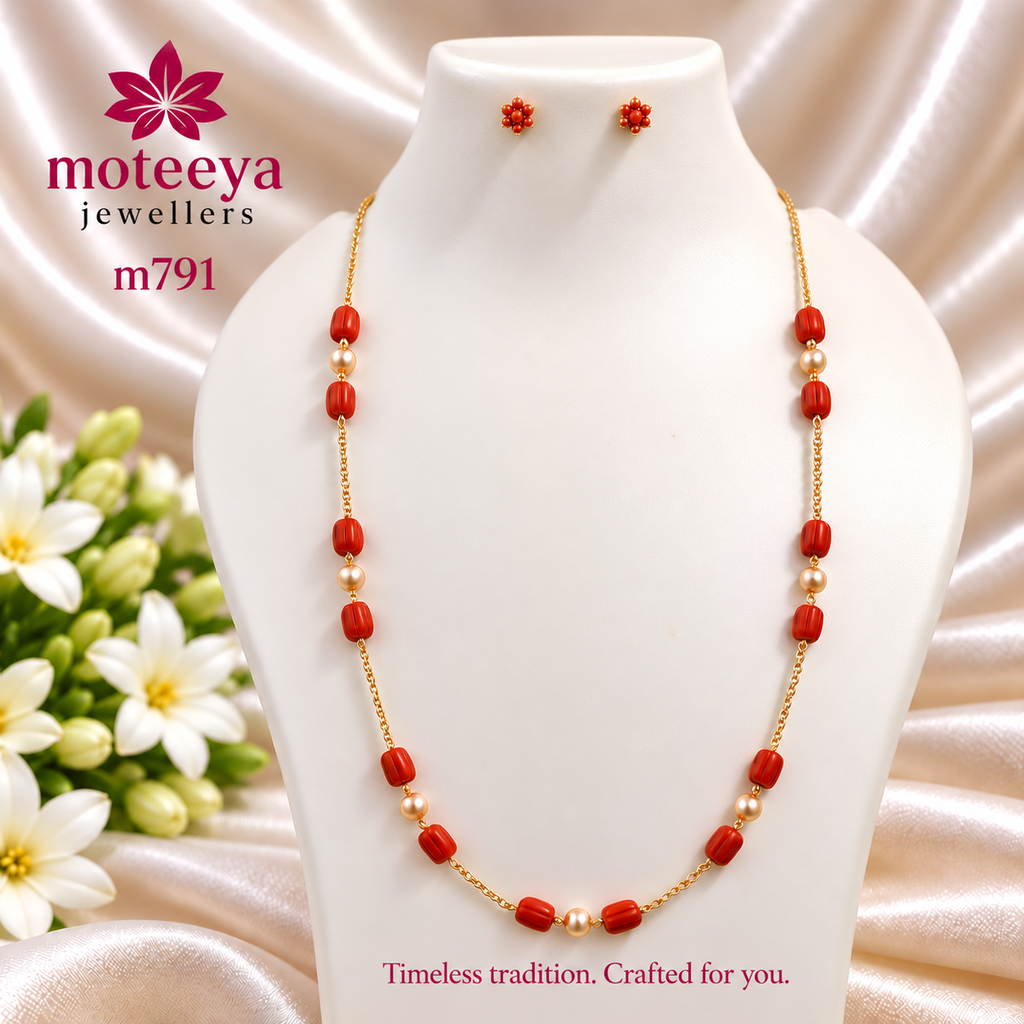 1 Layer Moti Coral Chain set with kudi m791 791