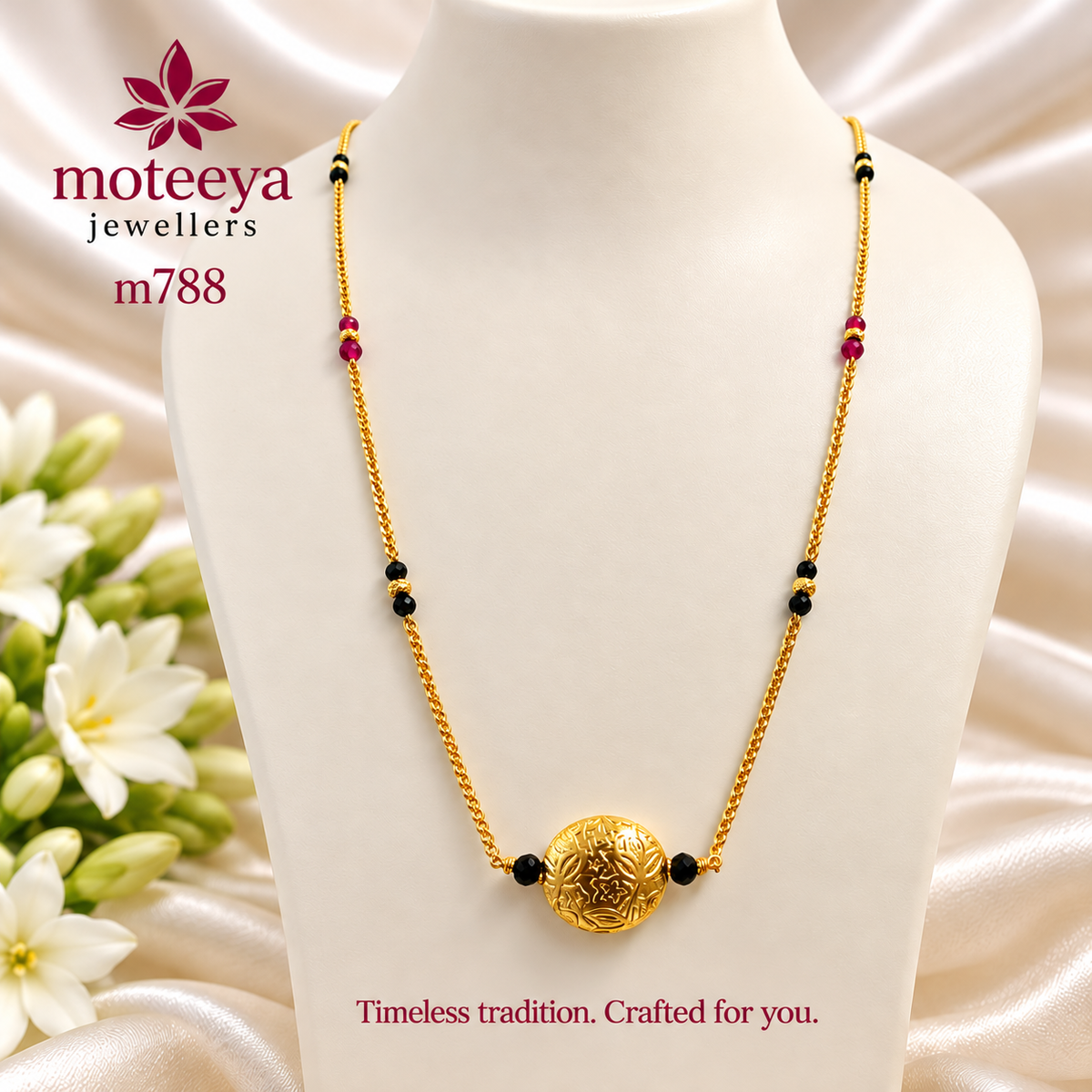 Flat Ball Long Chain Mangalsutra 34 Inches m788 788
