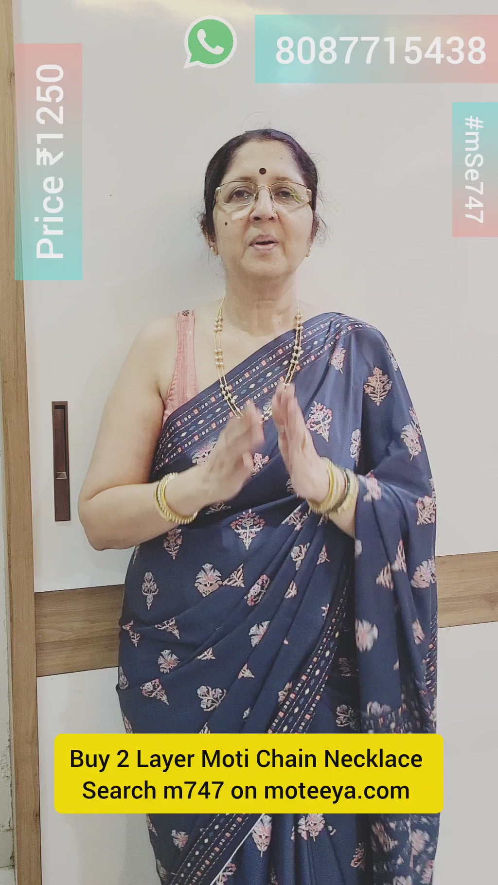 2 Layer Moti Chain Necklace Set m747 747