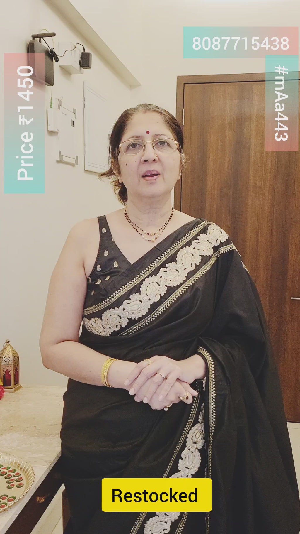 M443 Moti Black Drops 2 Layer Necklace set