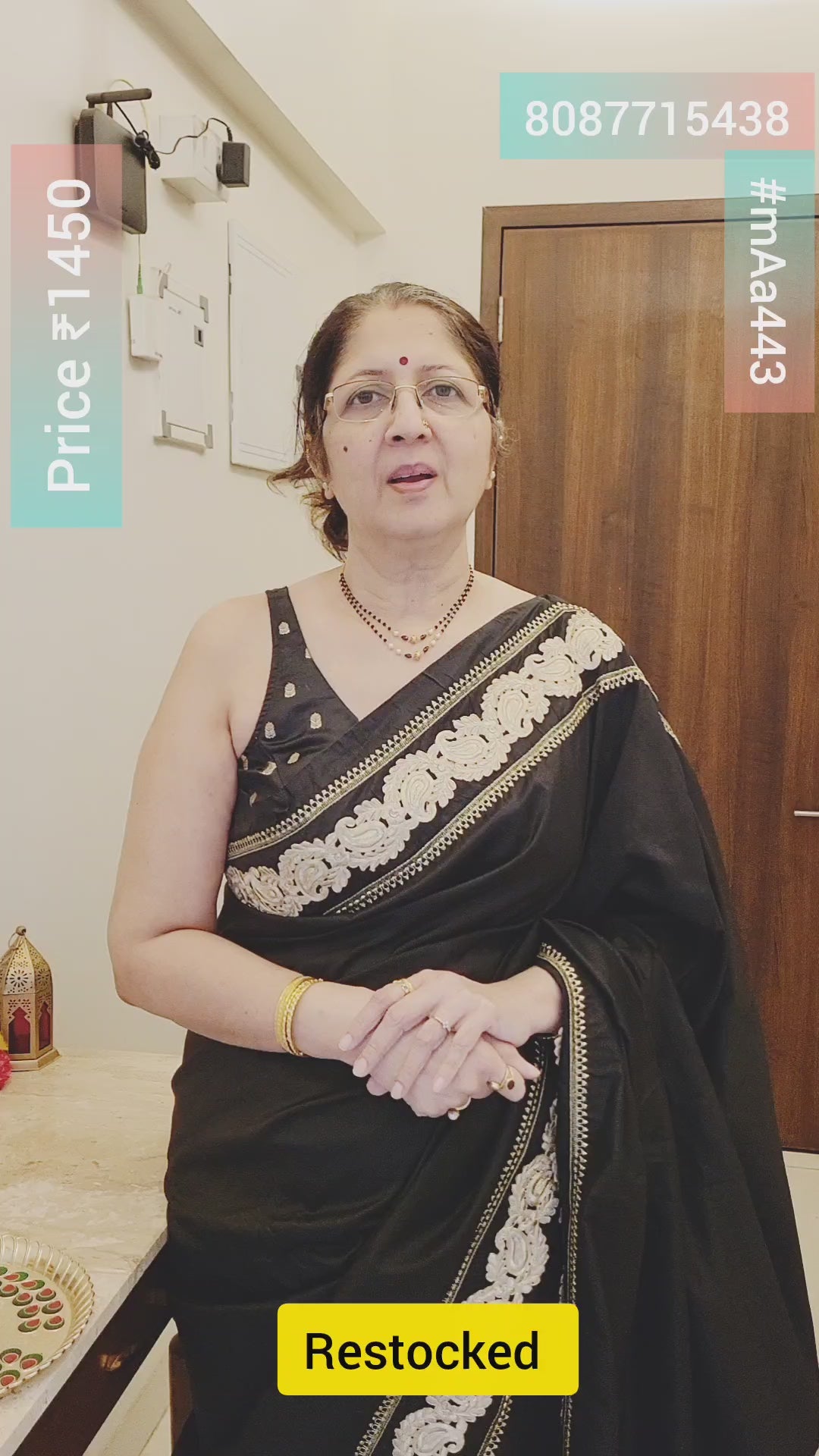 M443 Moti Black Drops 2 Layer Necklace set