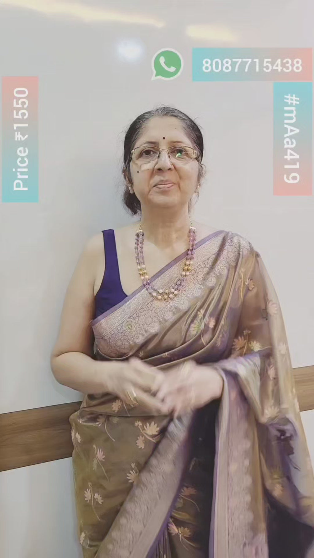 Amethyst Violet Ranihaar with Moti Tops m419 419