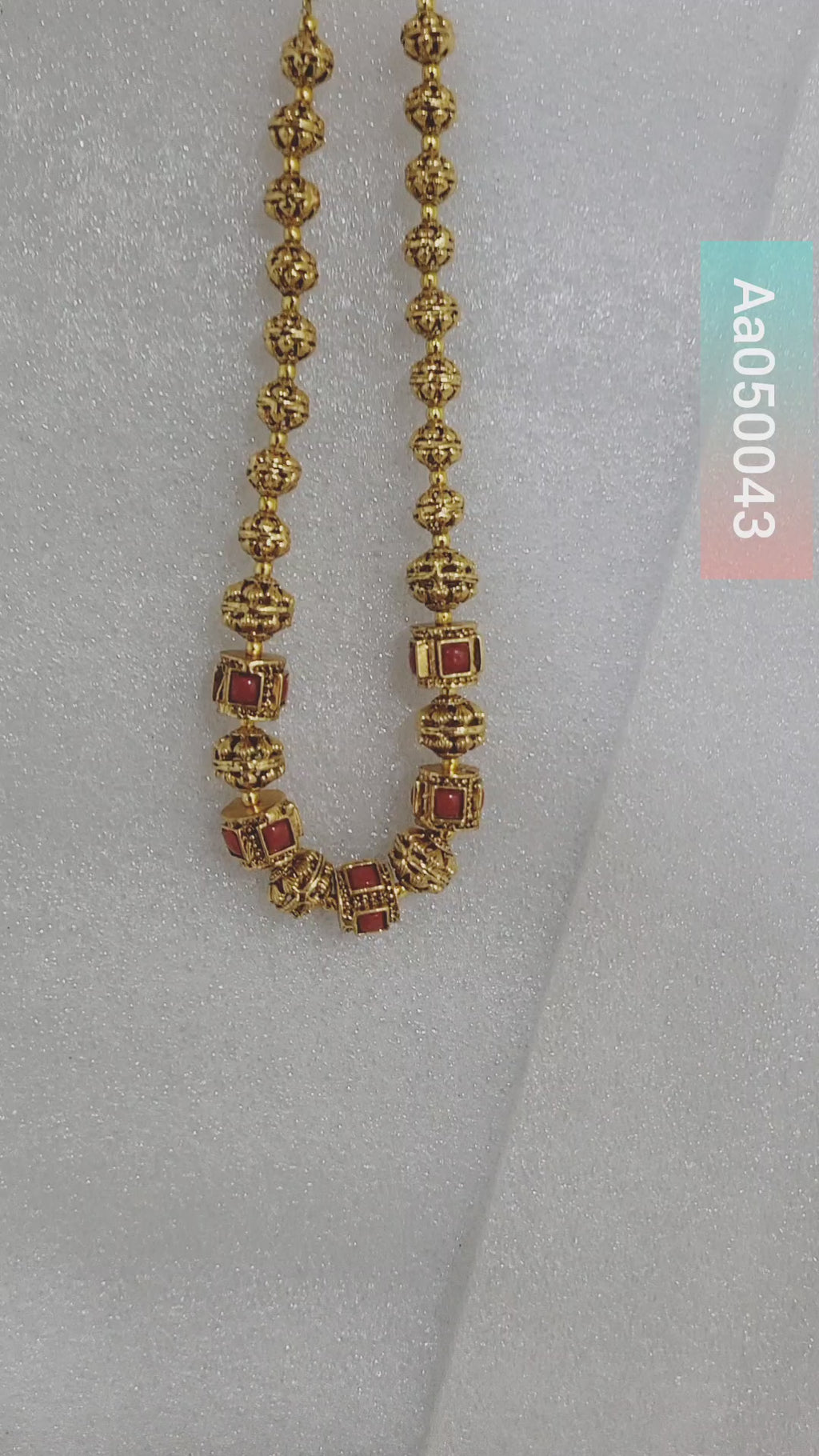 Antique Red Meena Necklace 050043