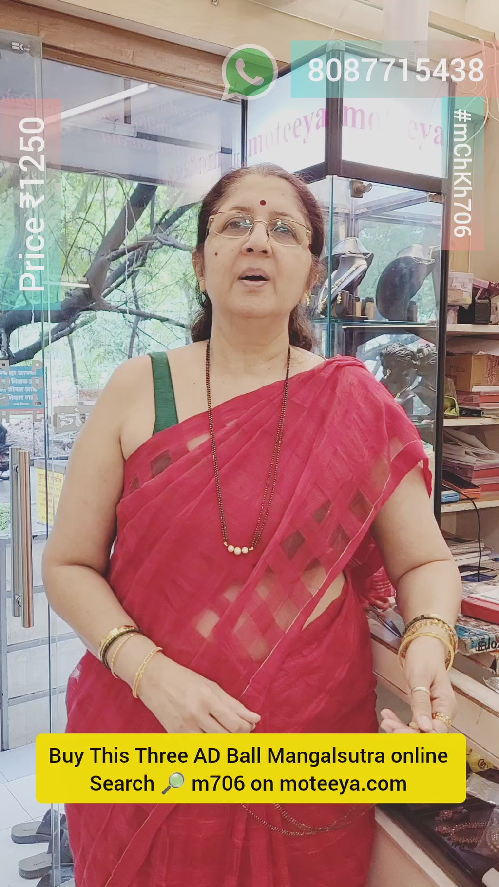 Three AD Ball Long Mangalsutra 30 Inches m706 706