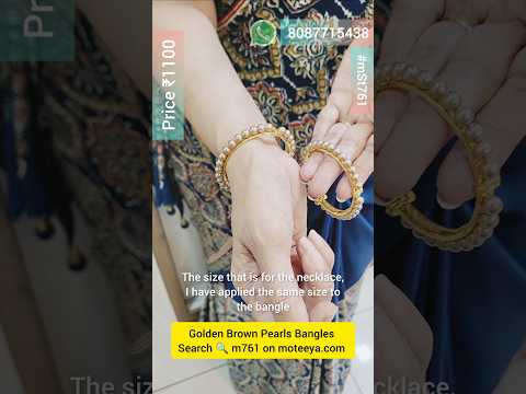 Golden Brown Pearls Bangles m761 761