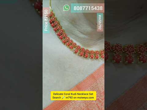 Delicate Coral Kudi Necklace Set m792 792